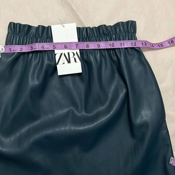 ZARA FAUX GREEN LEATHER SKIRT SIZE‎ S - Picture 4 of 7